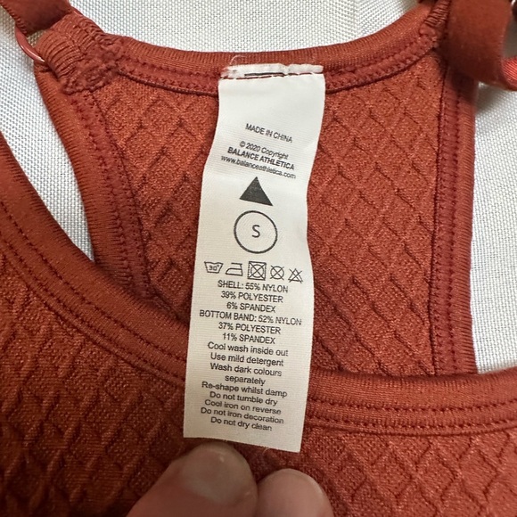 Balance Athletica Textured Burnt Orange Sports Bra - Picture 2 of 3